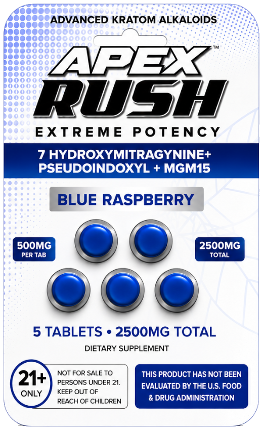 APEX RUSH Blue Raspberry — 2500MG Extreme Potency
