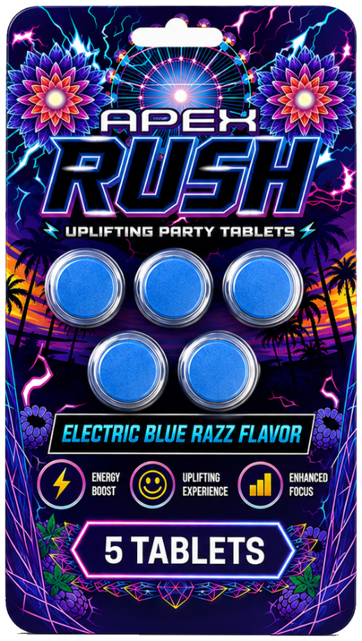 APEX RUSH Electric Blue Razz Uplifting Party Tablets