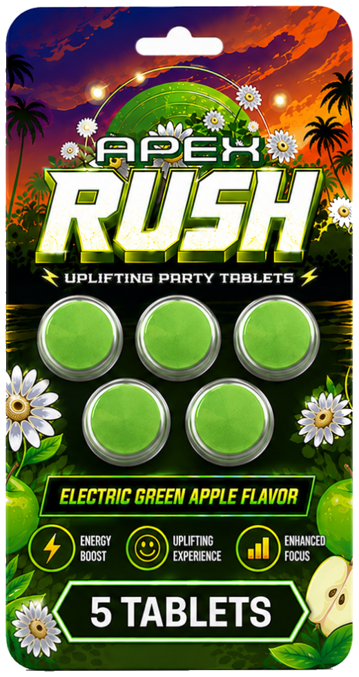 APEX RUSH Electric Green Apple Uplifting Party Tablets